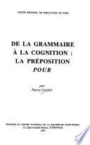 De la grammaire à la cognition