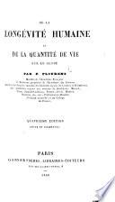 De la longévité humaine et de la quantité de vie sur le globe