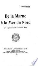 De la Marne à la mer du Nord (10 septembre-15 novembre 1914)