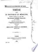 De la médication thermale sulfureuse appliquée