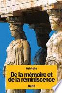 De La Memoire Et De La Reminiscence