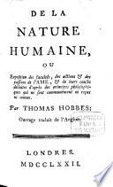 De la nature humaine