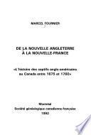 De la Nouvelle Angleterre à la Nouvelle-France