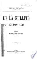 De la nullité des contrats