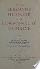 De la personne humaine à la communauté humaine