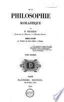 De la philosophie scolastique