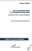 De la physiologie à l'ethnopsychologie