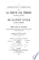 De la preuve par témoins