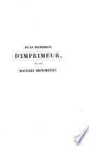 De la profession d'imprimeur