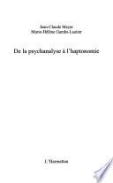 De la psychanalyse à l'haptonomie