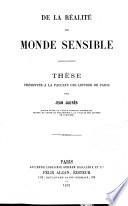 De la réalité du monde sensible