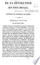 De la révolution qui nous menace