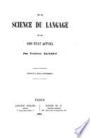 De la science du langage et de son état actuel