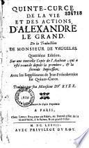 De la vie et des actions d'Alexandre le Grand
