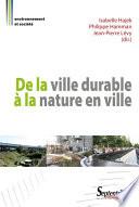 De la ville durable à la nature en ville