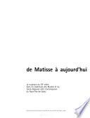 De Matisse à aujourd'hui