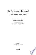 De Perec etc., derechef