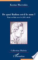 De quoi Badiou est-il le nom