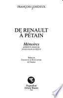De Renault à Pétain