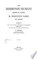 De sermonis humani origine et natura M. Terentius Varro