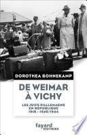 De Weimar à Vichy