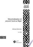 Décentralisation et pouvoir local au Niger