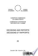 Décisions et rapports 20 Commission européenne des Droits de l'Homme (décembre 1980)