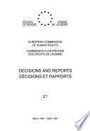 Décisions et rapports 21 Commission européenne des Droits de l'Homme (mars 1981)
