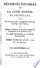 Décisions notables du tribunal d'appel de Bruxelles