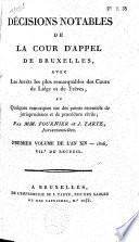 Décisions notables du Tribunal d'appel de Bruxelles