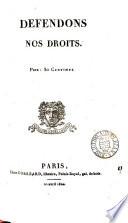 Défendons nos droits