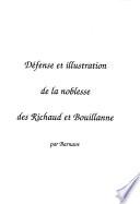 Défense et illustration de la noblesse des Richaud et Bouillanne