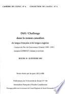 Défi-challenge dans le roman canadien de langue française et de langue anglaise