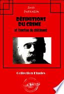 Définitions du crime et fonction du châtiment