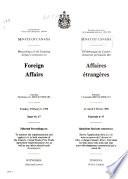 Délibérations Du Comité Sénatorial Permanent Des Affairs Étrangères