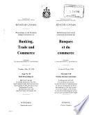 Délibérations Du Comité Sénatorial Permanent Des Banques Et Du Commerce