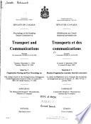 Délibérations Du Comité Sénatorial Permanent Des Transports Et Des Communications