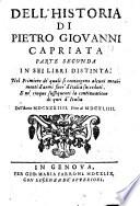 Dell'historia ¬di ¬Pietro ¬Giovanni ¬Capriata