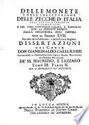 Delle monete e dell'instituzione delle zecche d'Italia, dell'antico e presente sistema d'esse