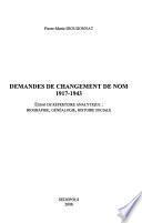 Demandes de changement de noms, 1917-1943