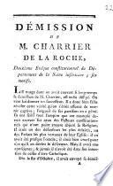 Démission de M. Charrier de la Roche, deuxième Evêque constitutionnel du Département de la Seine inférieure, ses motifs
