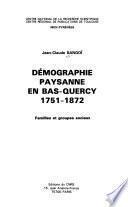 Démographie paysanne en Bas-Quercy, 1751-1872