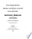 Denkschriften der Schweizerischen naturforschenden gesellschaft