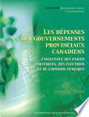 Dépenses des gouvernements provinciaux canadiens