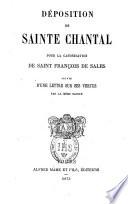 Déposition de Sainte Chantal pour la canonisation de S. François de Sales