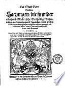 Der Statt Bern christliche Satzungen, die sy wider allerhand wücherische, vortheillige, eygennützige Verkomnussen unnd Finnantzen, so mit grossen Landtschaden die Zytt dahero eyngefürt worden, gemacht und publicieren lassen, einer Statt und Lanschafft zu Nutz unnd Frommen