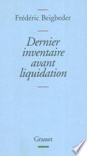 Dernier inventaire avant liquidation