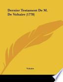 Dernier Testament de M. de Voltaire (1778)