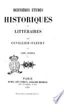 Dernières études historiques et littéraires par Cuvillier-Fleury