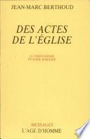Des actes de l'Église